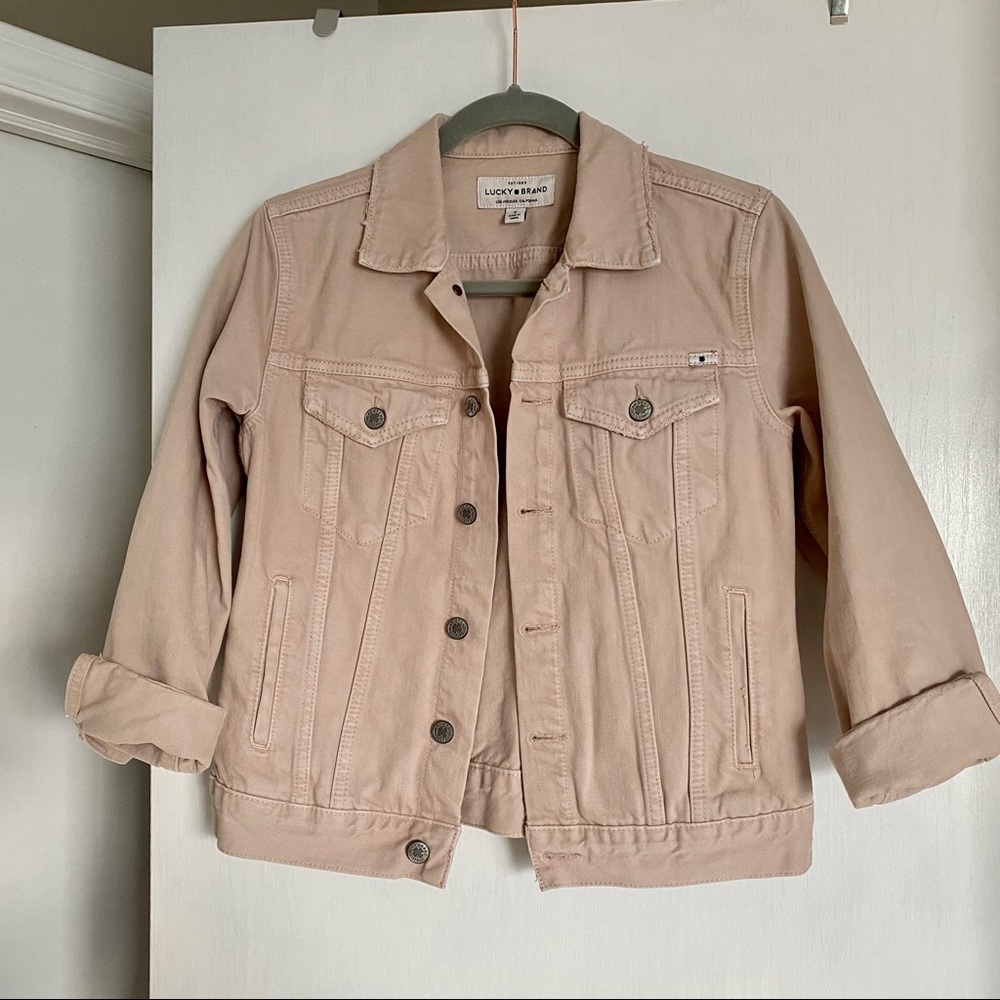Lucky Brand Pink Tomboy Tucker Jean Jacket Size Small - Picture 2 of 6